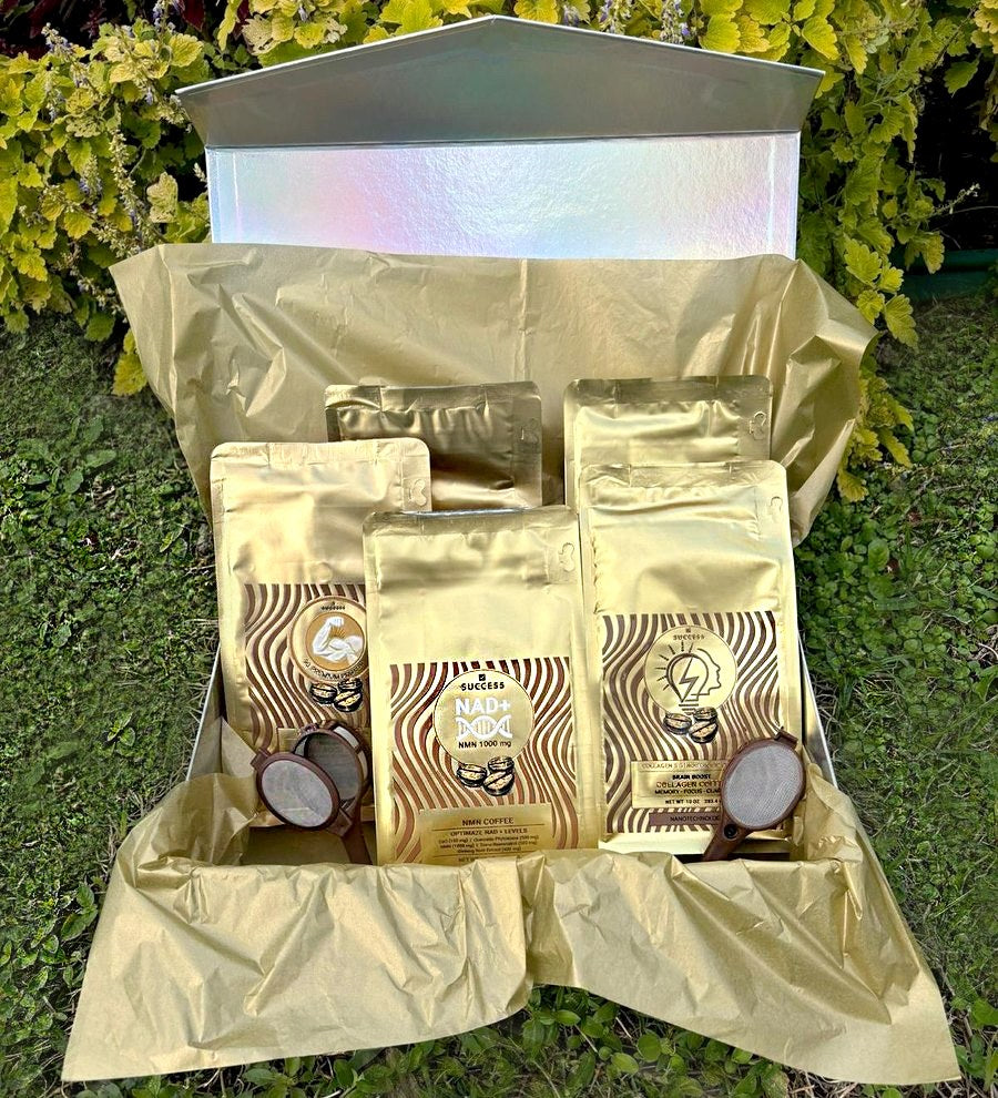 Caja de regalo SUCCE55 con cinco bolsas de café funcional