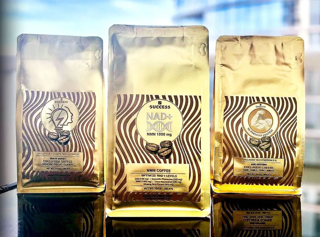Tres bolsas de café funcional SUCCE55